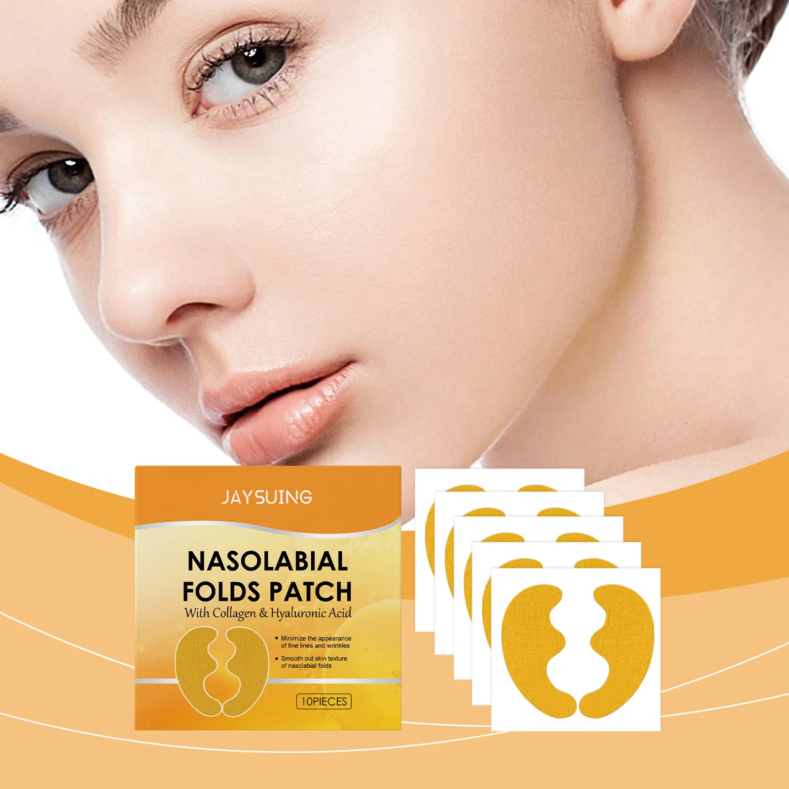 إزالة التجاعيد التصحيح الهيالورونيك الأنفية طيات شد الوجه ملصق ثبات الجبين خطوط دقيقة هلام مكافحة الشيخوخة قناع الكولاجين