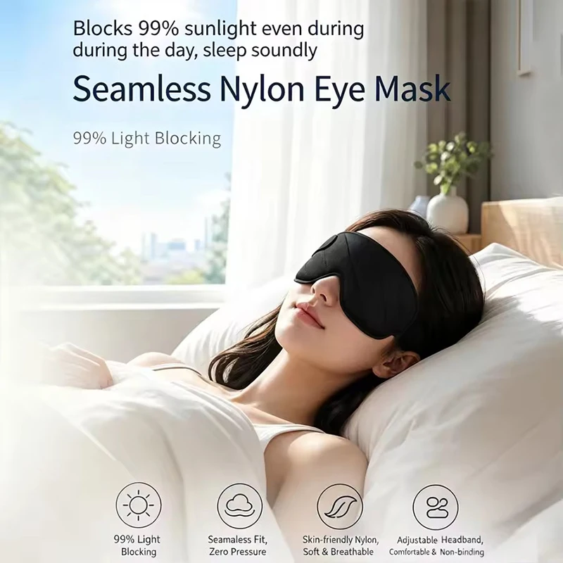 3PCS Mask For Sleep Eye Mask Contoured Cup Blindfold Concave Molded Night Eye Mask Block Out Light with Women Men Adjustable﻿ ﻿ view 4