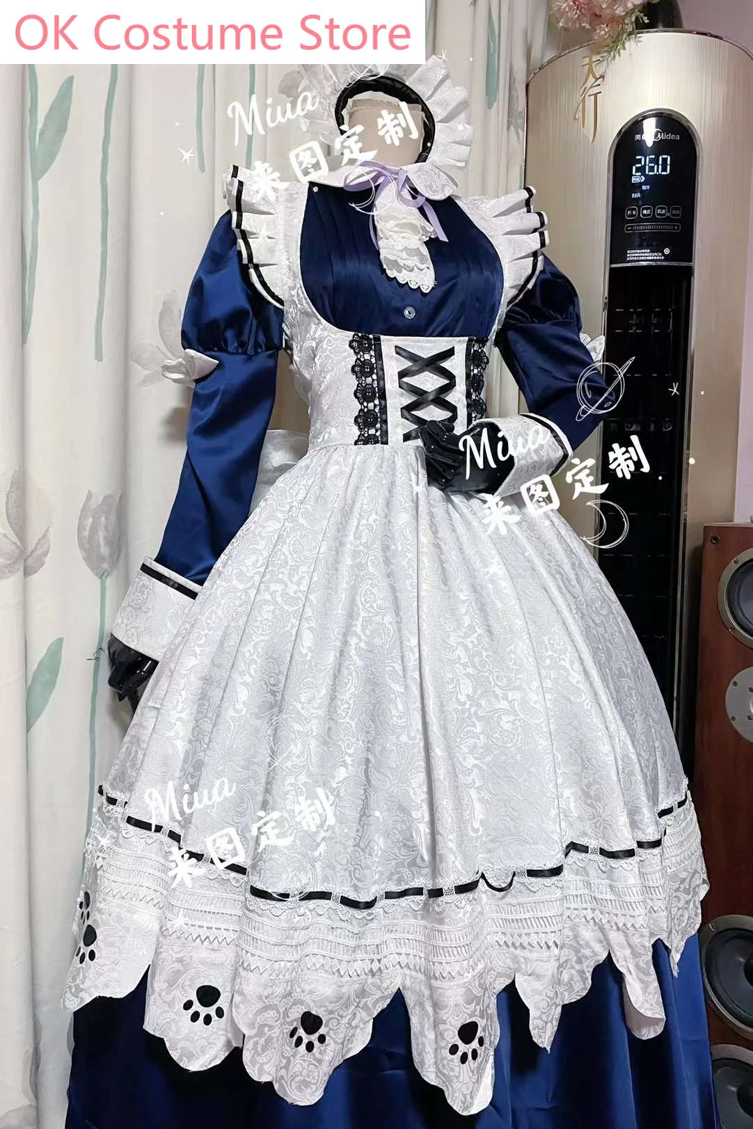 Hololive Vtuber Inugami Korone Nekomata Okayu Maid Cosplay Costume Cos Game Anime Party Uniform Hallowen Play Role Clothes