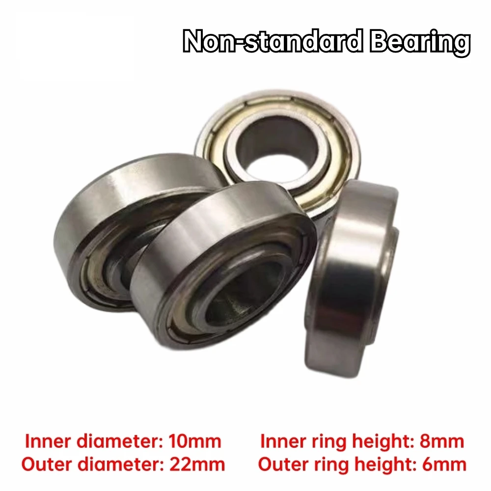4PCS 6900ZZ 10x22x6x8 MM Double Sided Iron Seal With Non-standard Inner Ring Protruding Bearing