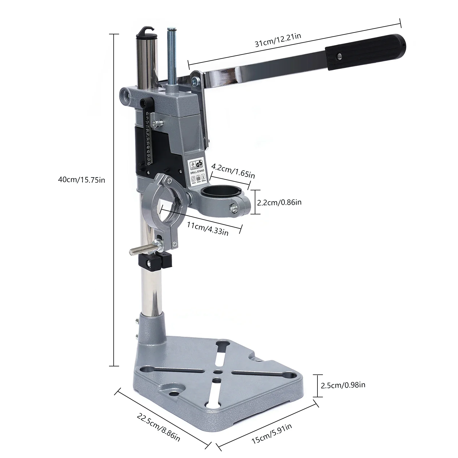 Adjustable Floor Drill Press Stand Table For Drill Workbench Repair Tool Clamp Durable 2 Hole Aluminum Heavy-duty Base