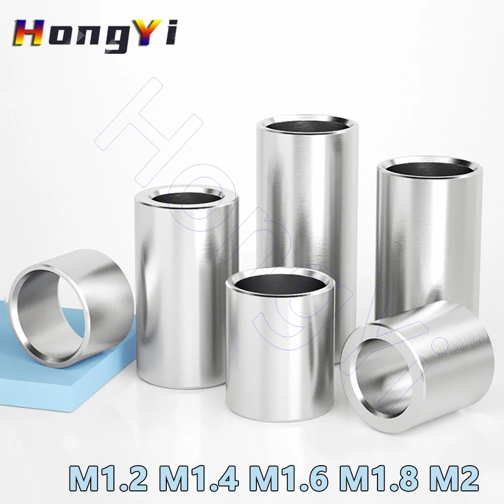 M1.2 M1.4 - M2 304 Stainless Steel Spacer Unthreaded Bushing Washer Round Hollow Standoff Straight Through Column Gasket Sleeve