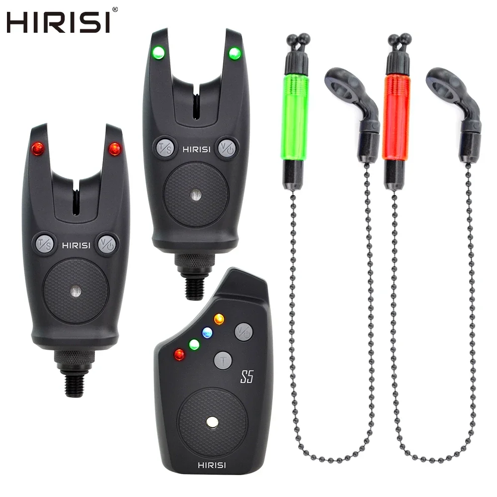 Hirisi Wireless Carp Fishing Alarm Set With 2 Swinger 1+2 Waterproof Fishing Alarm Indicator Fishing Accessories