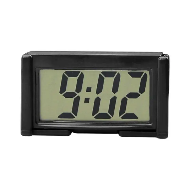 

02DE Automotive Digital Timepiece with Temperature Clear LCD Screen Small Size for Car Truck Office Or Gift Giving