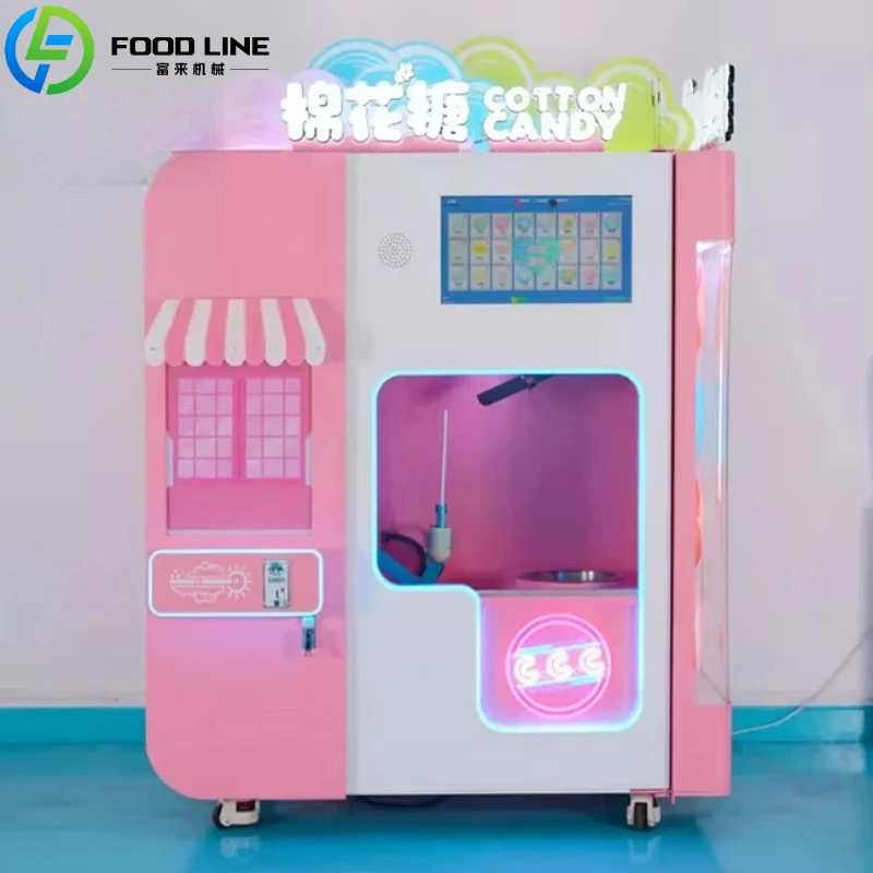 Customized Plug And Play Cotton Candy Vending Machine Fully Assembled Automatic Marshmallow Machine Ready For Immediate Business