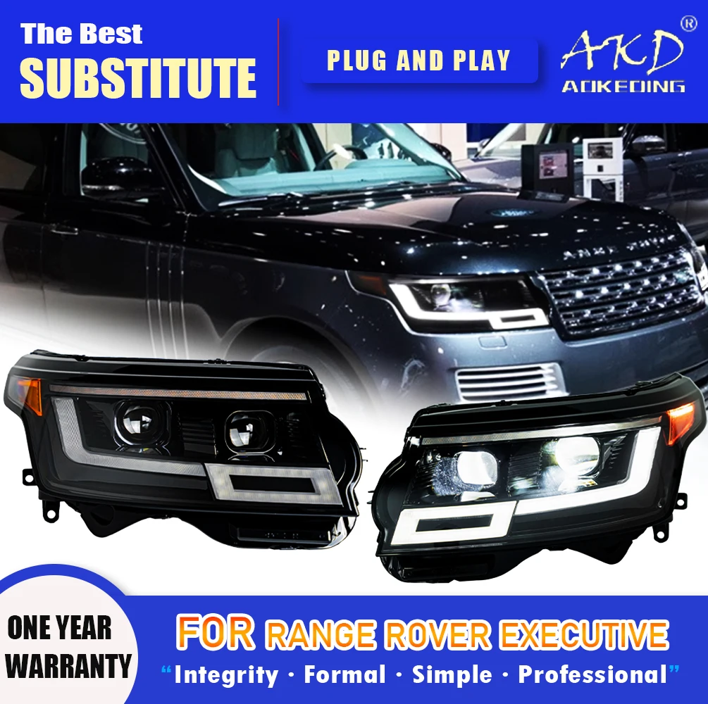 AKD Head Lamp for Land Rover Range Rover Executive LED Headlights 2013-2017 DRL Turn Signal High Beam Angel Eye Projector Lens