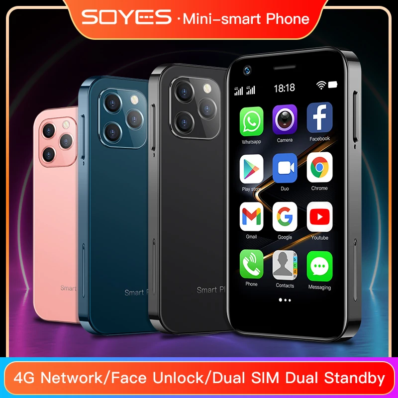 SOYES XS12 PRO أندرويد 10.0 هاتف ذكي مزدوج تناظري 4 جيجابايت رام 64 جيجابايت روم واي فاي بلوتوث OTG FM نقطة اتصال نظام تحديد المواقع هاتف محمول صغير 4G