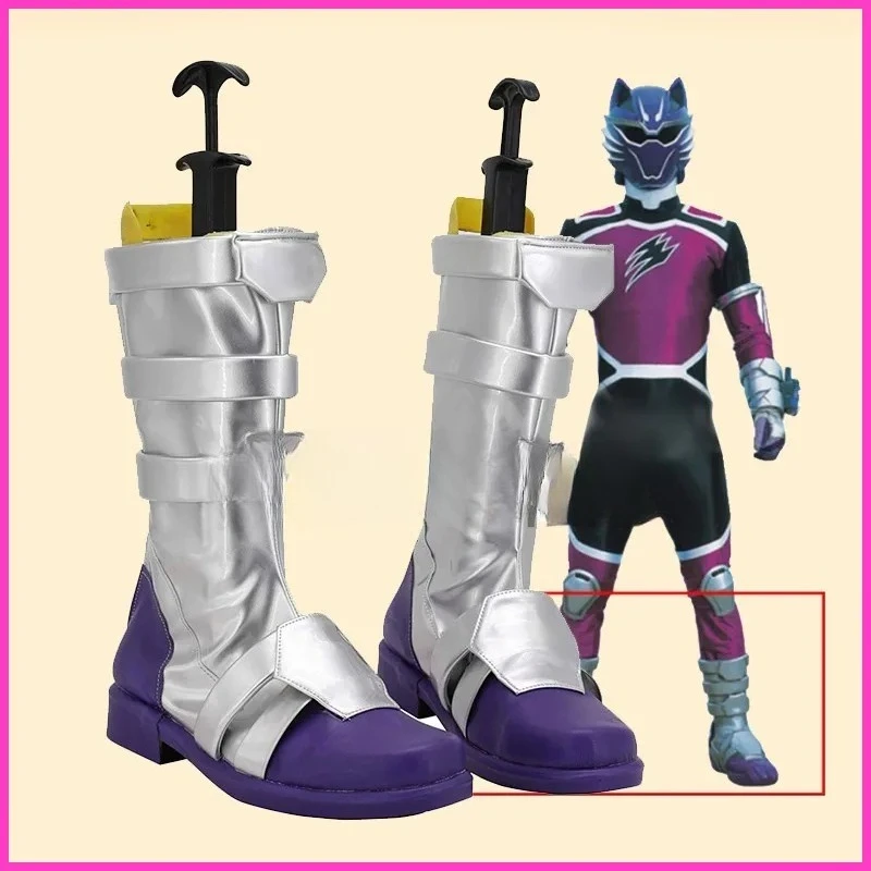 코스프레 신발 슈퍼 센타이 주켄 센타이 게키랑게 퍼플 고우 후카미 부츠 할로윈 파티 의상 액세서리 맞춤 제작