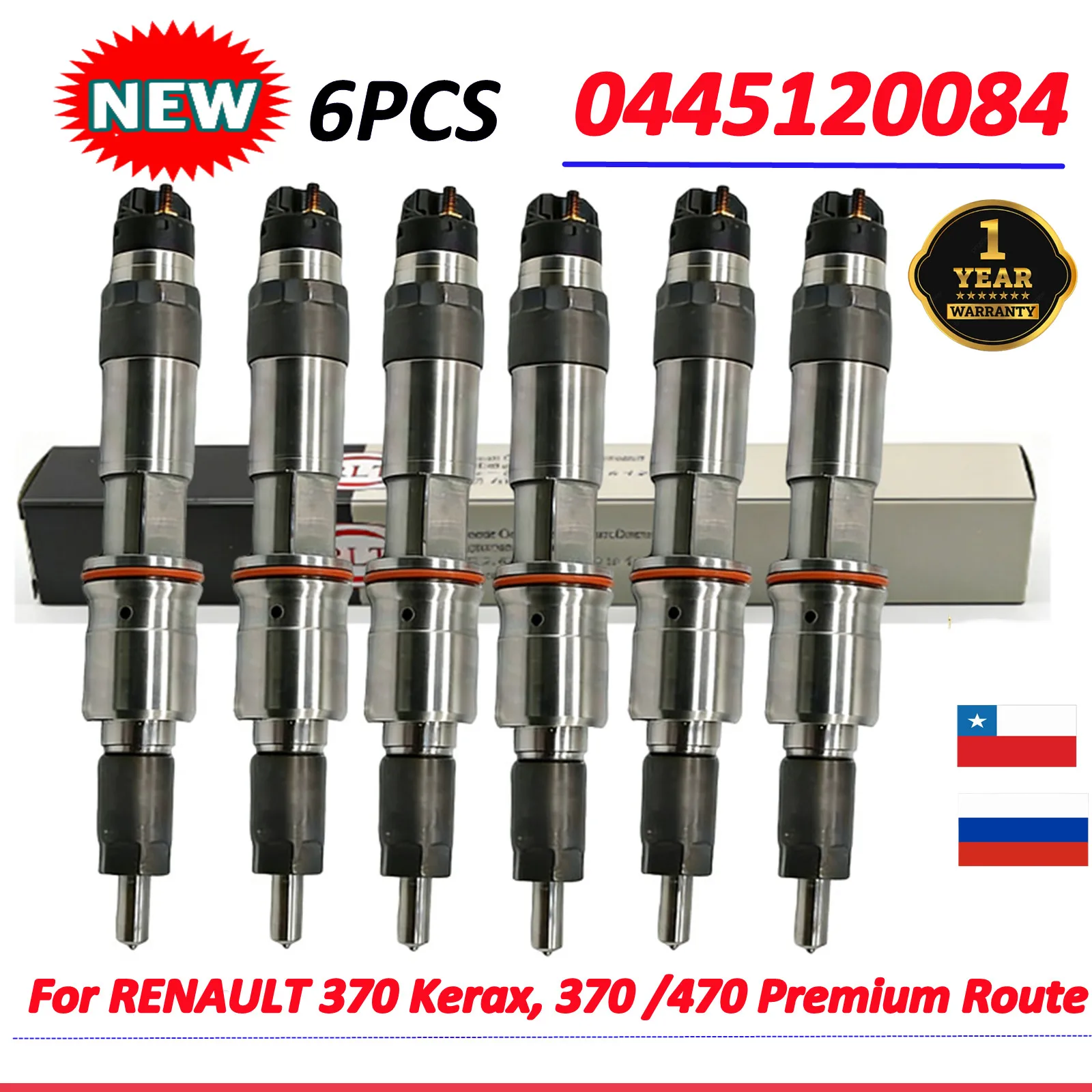 

6 PCS 0445120084 5010477874 Diesel Fuel Injector 0 445 120 84 503135250 503135250 Nozzle For VECO Renault 370,420 Kerax Premium
