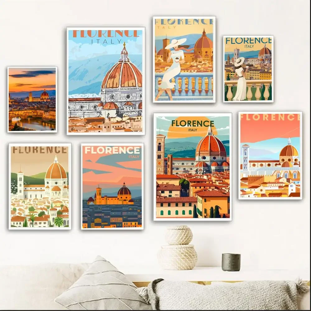 Renaissance Timeless City F-Florence Poster retro art living room decoration bar Promotional