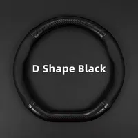 Protector Universal de cuero tipo D para volante de coche, decoración antideslizante transpirable para coche, accesorios para volante de 37-38cm