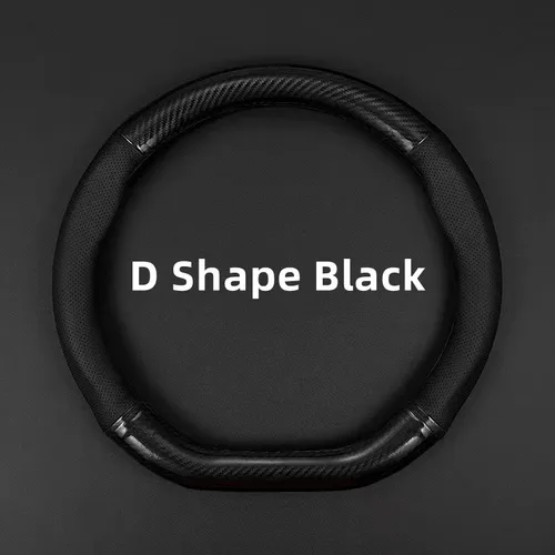 Protector Universal de cuero tipo D para volante de coche, decoración antideslizante transpirable para coche, accesorios para volante de 37-38cm