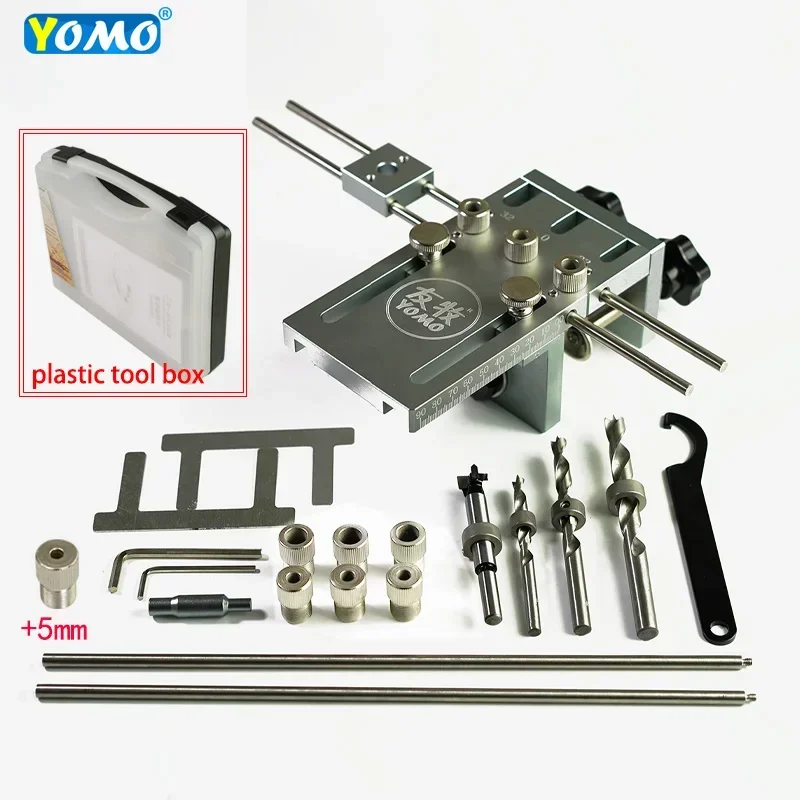 Nuovo Nuovo Legno Tassello Jig Lavorazione Del Legno Guida di Foratura Kit Localizzatore Tassello Maschere Kit Per Mobili Armadio Collegamento MD590