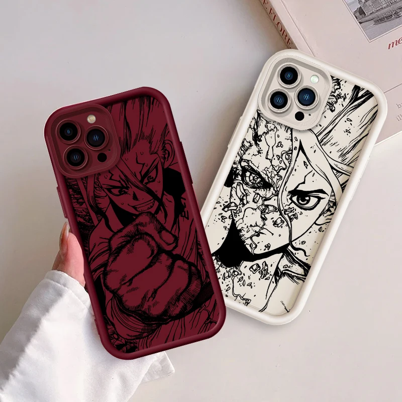 Cool D-Dr Stone Anime Eye Ladder For Apple iPhone 15 14 13 12 11 XS XR X Pro Max Plus Cover Phone Case