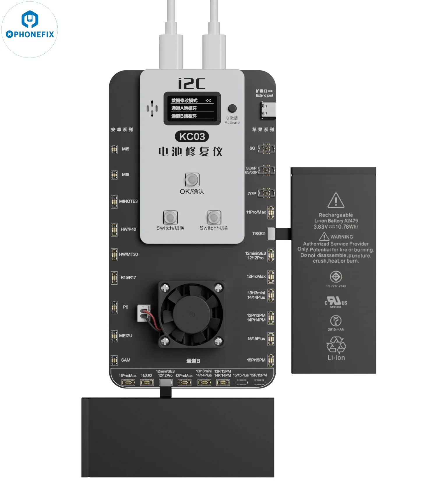 

i2C KC03 Phone Battery Tester Battery Data Repair Expansion Board KC02S for IPhone Android Modify Battery Data Efficiency 100%