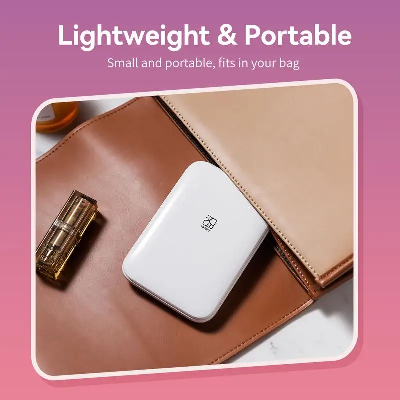 Mini Bluetooth Photo Printer, Portable Wireless 2x3 Inch Sticker Printer, Instant Color Photos, Compatible with iPhone & Androi