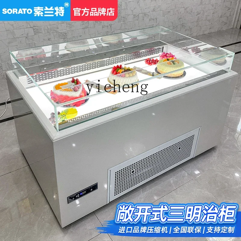

ZK Open Fruit Fishing and Fruit Cutting Display Cabinet Cake Dessert Refrigeration Cabinet Slide Cover Sandwich Cabinet