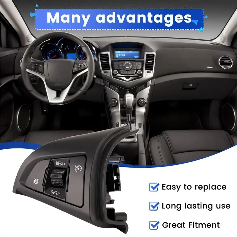 Car Steering Wheel Left Multifunction Button Speed Cruise Control Switch 96892140 For Cruze 2009-2014-A91R