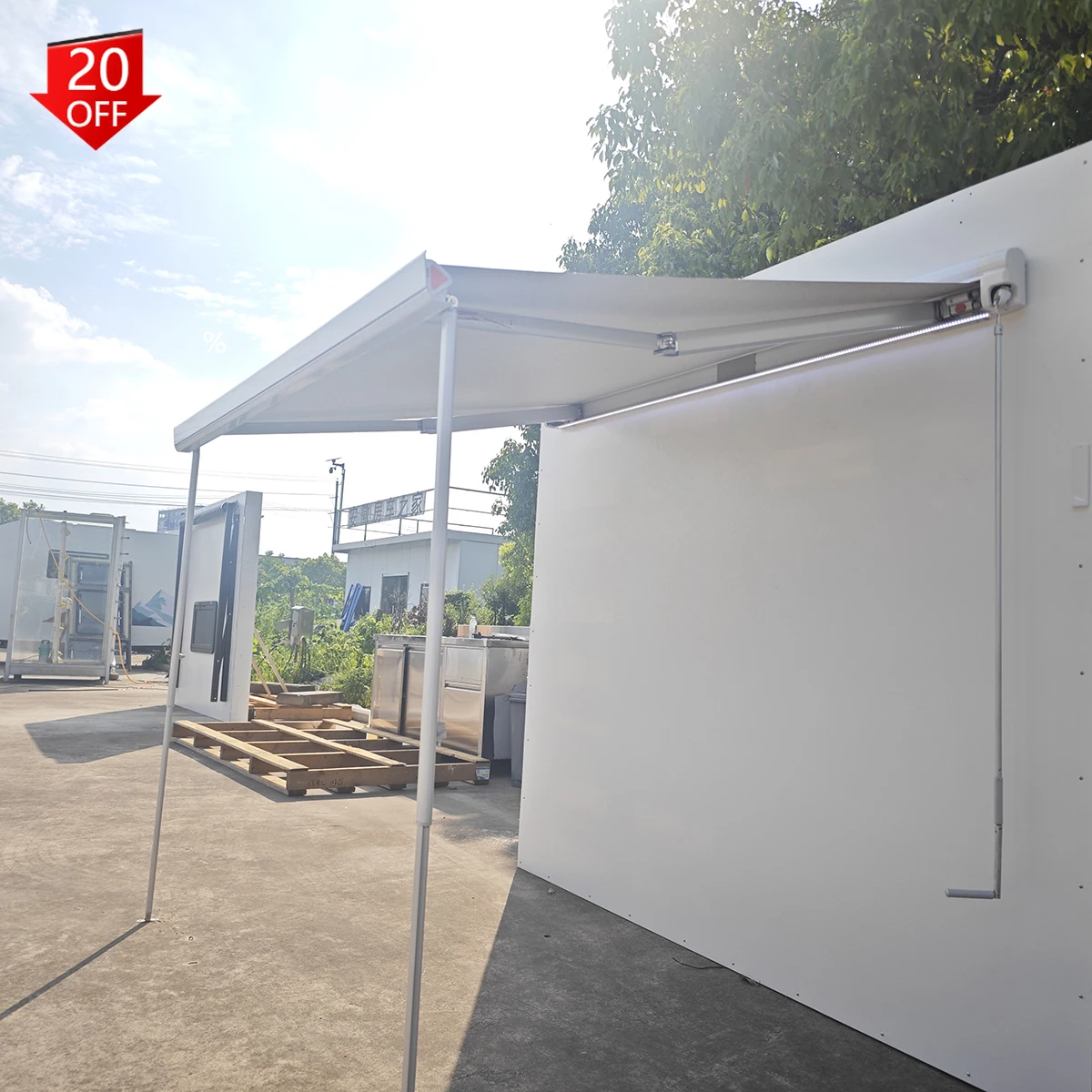 

RV Exterior Accessories 2.0*1.5M Euro Manual Awnings Strong PVC Camping Trailer Cassette Sunshade Canopy with Factory Price