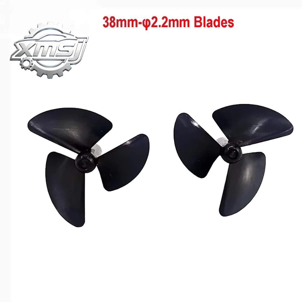 1/ 2 Pairs 38mm RC Boat Propeller for Flytec 2011-5 V500 Fishing Bait Boat Ship 26mm 3-Blas Inner Shaft Hole 2.2mm