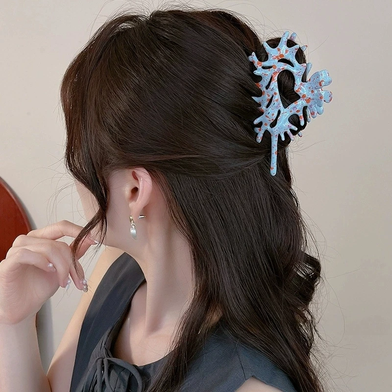 

Ocean Metal Conch Hair Claw Clips For Women Colorful Shell Crab Hair Clip Shell Catcher Ins Fairy Summer Sea Hair Accessries