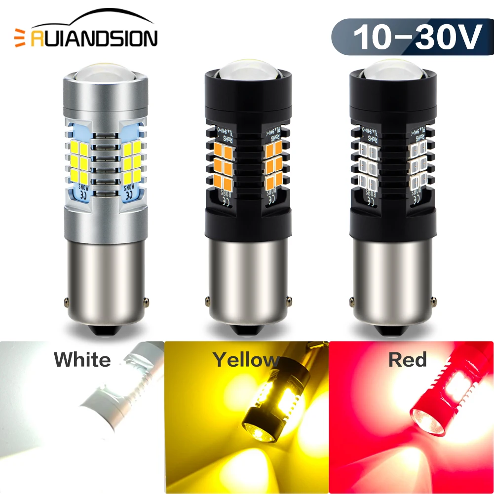 2 قطعة 1156 BA15S LED لمبة 1157 BA15D BAU15S 10-30V صالح 12V 24V 2835 رقاقة الفرامل وقف الذيل بدوره مصباح إشارة شاحنة سيارة عالمية