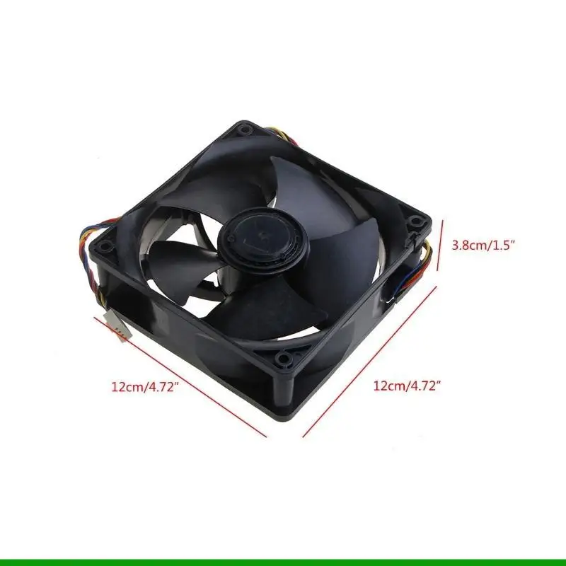 6000 tr/min 120mm 12cm PWM ventilateur de refroidissement d'ordinateur CFM haute vitesse, W12E12BS11B5-07 120X120X38 DC 12V 1.65A 4 fils 4 broches double