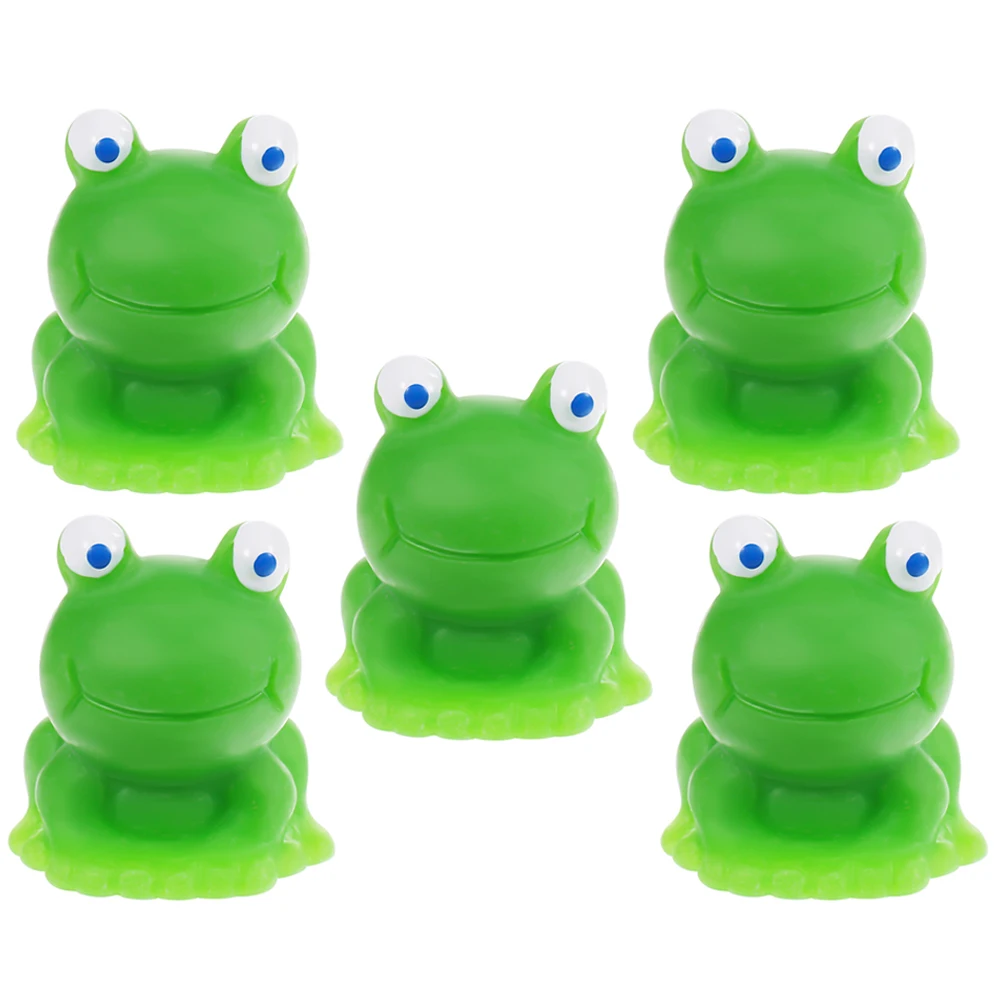 

5pcs Mini Resin Frog Figurines Small Landscape Ornaments Cartoon Design Durable Compact House Car Garden Decorations