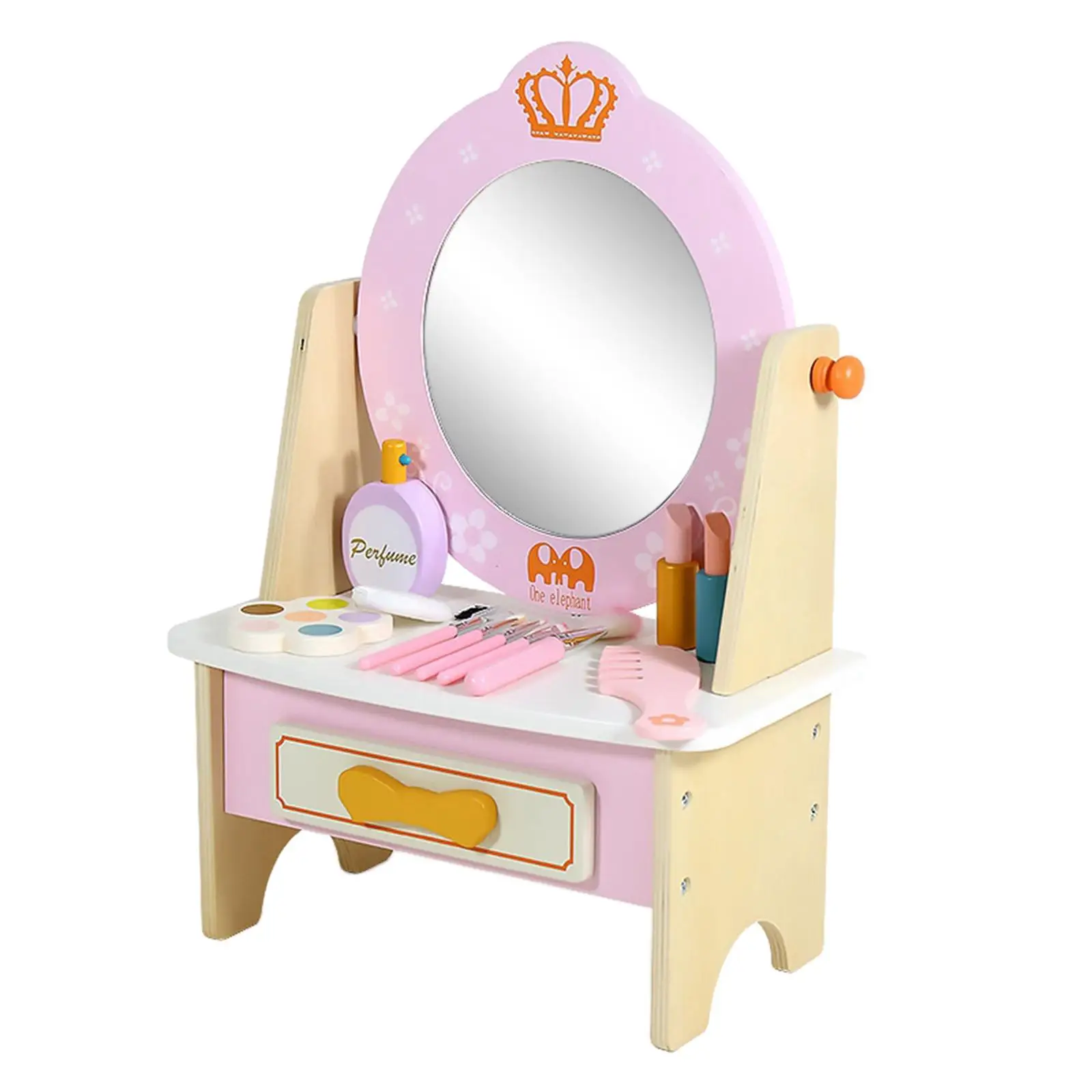 Mesa de vaidade de princesa montessori com acessórios de maquiagem, conjunto de beleza, dramatização, simulação de mesa de maquiagem, brinquedos para meninas, presentes
