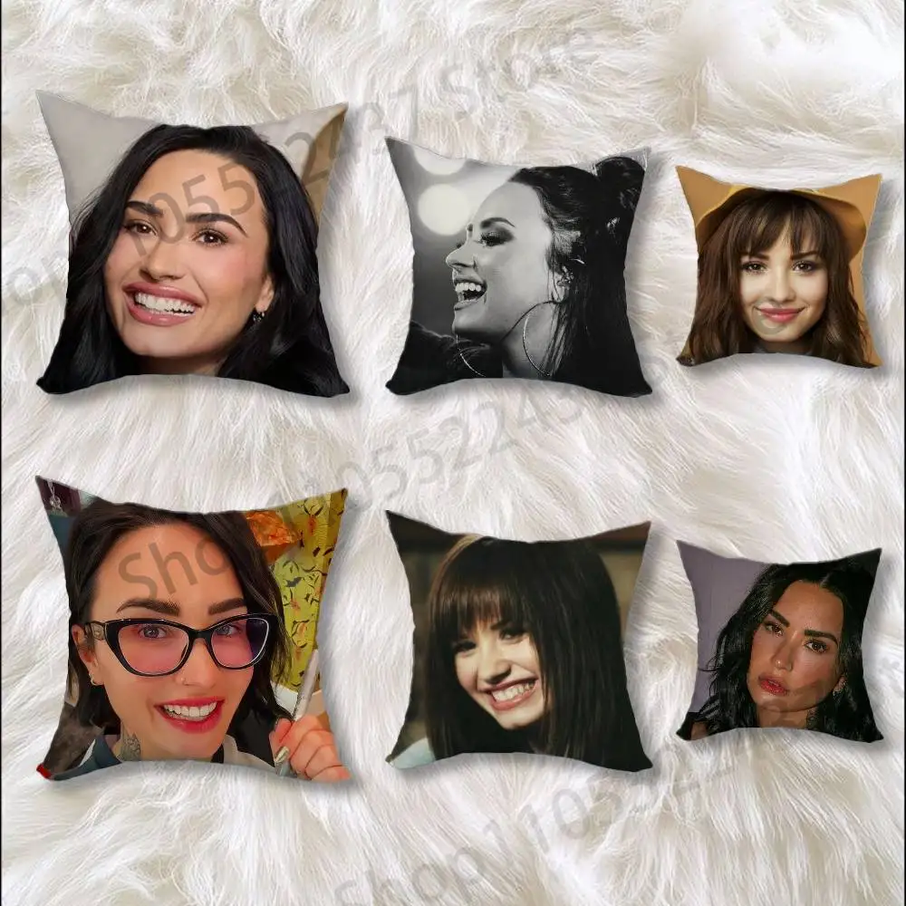 

HOT D-Demi Singer L-Lovato Cartoon Printing Pillowcase Customized Pillow Cover for Sofa Home Decor