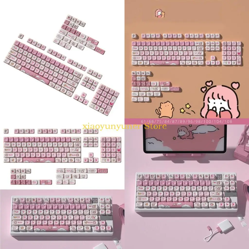 P9JB PBT 129keys Keycaps Heat Sublimated Keycap Set for Mechanical Keyboard Keycaps