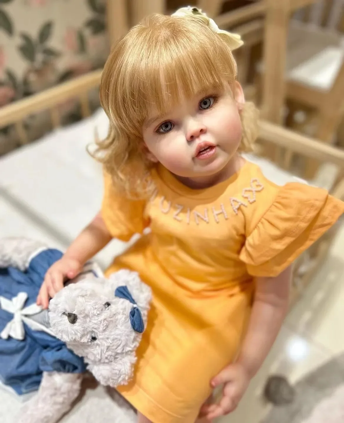 Limited Custimized Supply With Same Blond  Hair 32''Reborn Baby Doll Cressida Huge Girl With Different Dress Christmas Gift