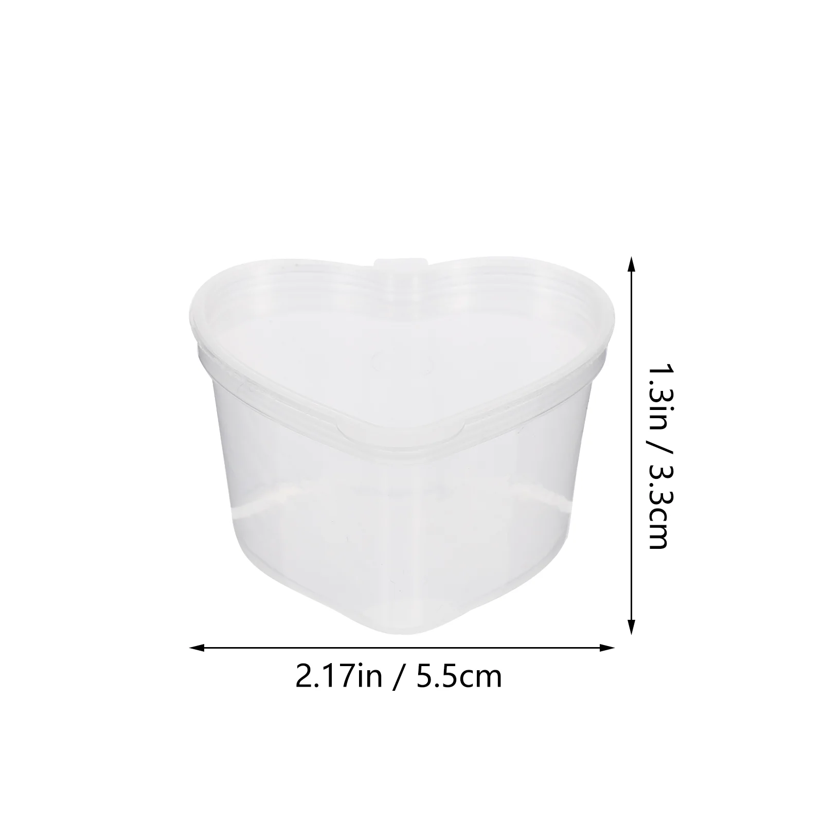 50 PCS Transparent Spice Container Storage Jars Food Containers with Lids Measuring Cup Heart-shaped