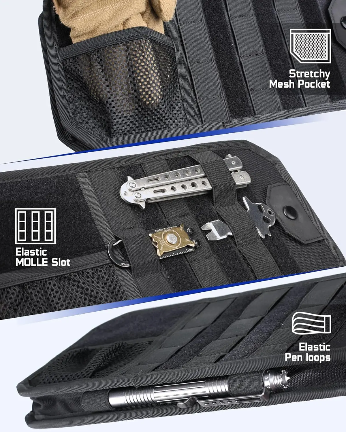 Organizador visera coche con panel MOLLE – Bolsa táctica universal - imagen 3