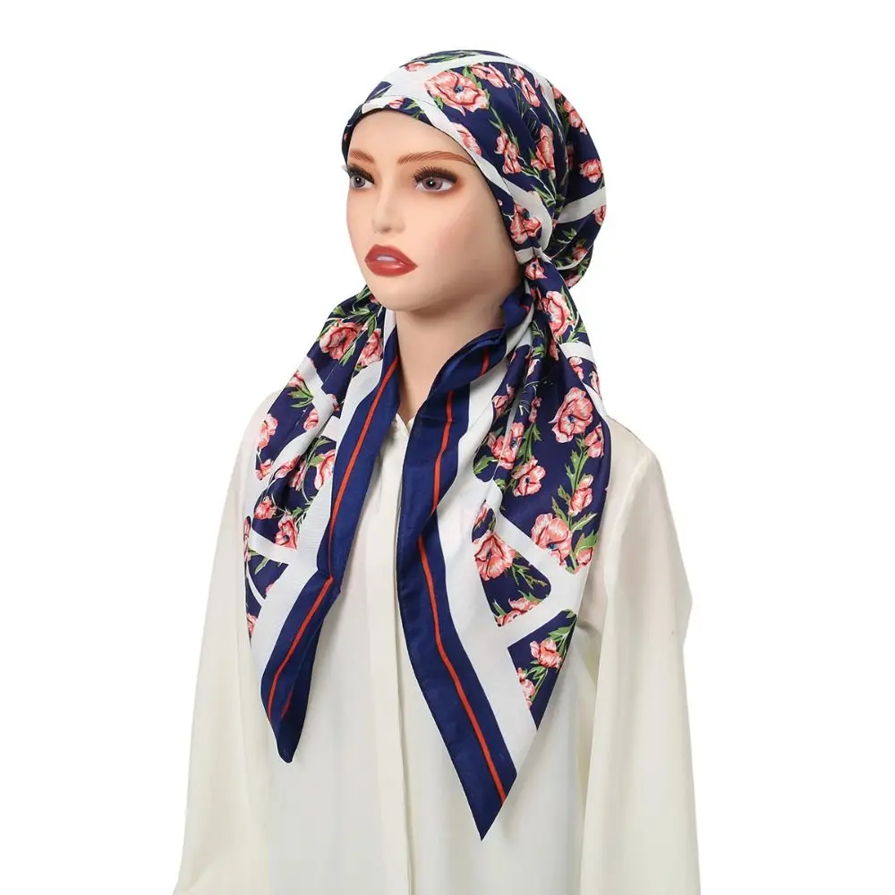 Trendy Stretch Fabric Pre-Tied Turban Fine Knit Lightweight Headscarf Breathable Bonnet Hat Women