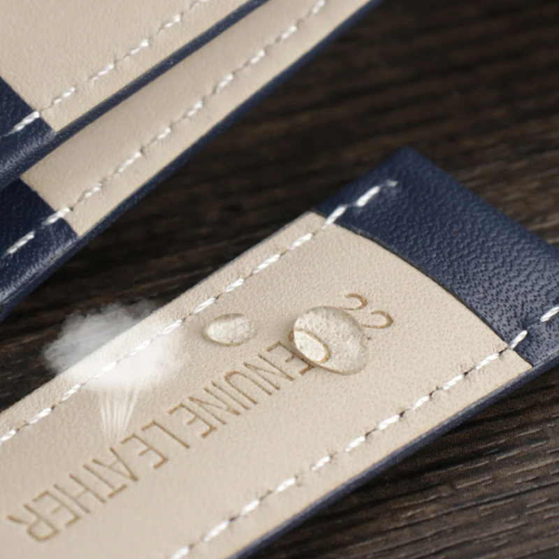 جلد العجل حزام الساعات مادة لينة حزام (استيك) ساعة شريط للرسغ 18 مللي متر 19 مللي متر 20 مللي متر 21 مللي متر 22 مللي متر 24 مللي متر مع مشبك الفولاذ المقاوم للصدأ