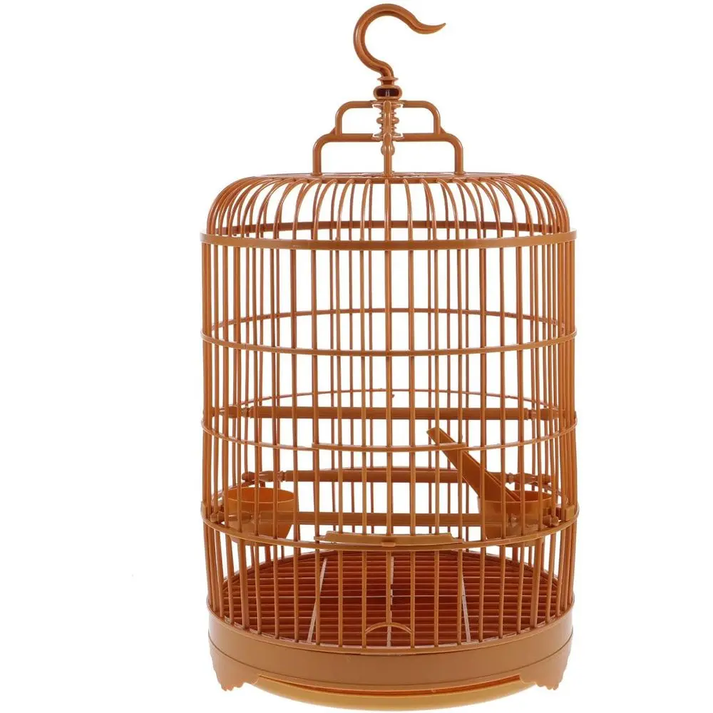 

Portable Plastic Bird Cage for Small Birds, 9.8 x 17.6, with Feeder Cups and Snap-it for Vet Visits & Decor