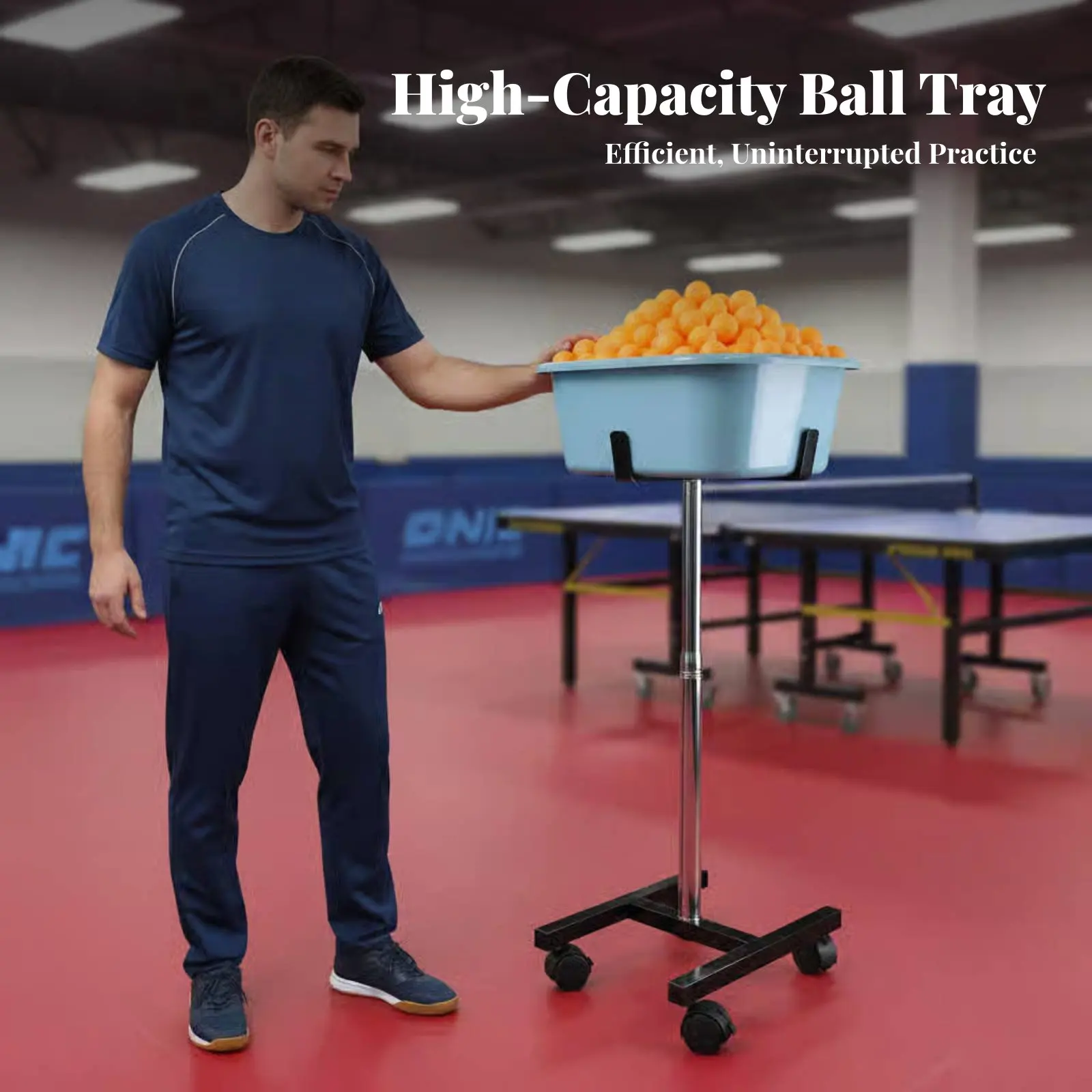 

Table Table Sport Sphere Basket Locking Wheels Mobile Racket Sport Pong Sphere Holder Sports Equipment Portable Stainless Steel