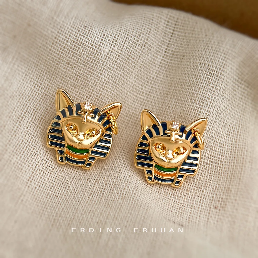 Neuer Stil Retro Pharao-Katze von Ägypten 925 Sterling Silber Damen Ohrstecker Schmuck Anti-Allergie Frauen Geburtstagsgeschenke – Detail 8
