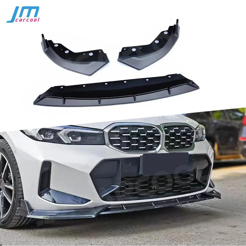 

ABS Carbon Look Front Bumper Chin Lip Guard Spoiler Splitters For BMW 3 Series G20 G28 M340i 2023+ Body kits Restyle Accessories