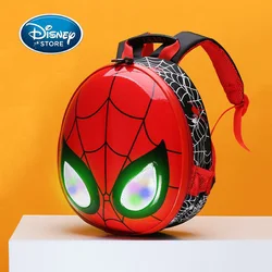 Disney Spider Man Glowing Backpack For Kids Cute Cartoon Boys Spiderman Eggshell Schoolbags Students Shoulder Packages