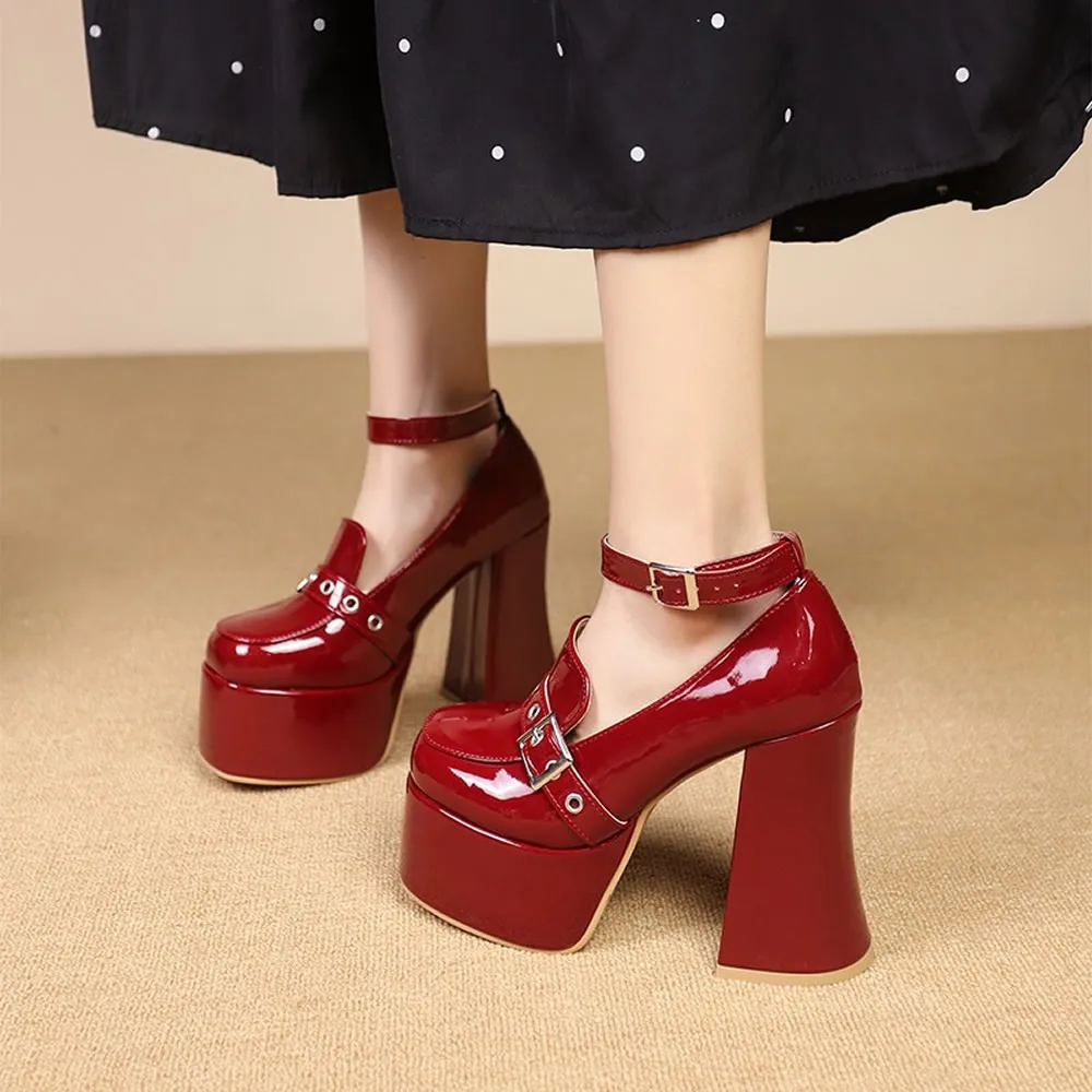 

Туфли Лолиты, 2024, пикантные туфли-лодочки на платформе, массивные сандалии, последняя обувь с круглым носком, ремешки Мэри Джейн, повседневные туфли для трансвеститов, блок