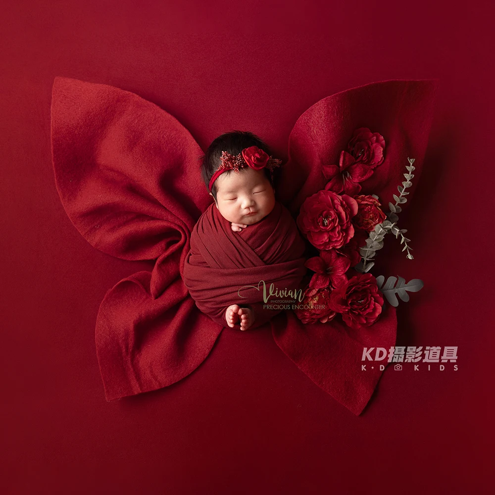 الوليد التصوير الدعائم فراشة جميلة النمذجة نمط تمتد التفاف عقال زهرة اصطناعية لدعائم صور الاستوديو #3