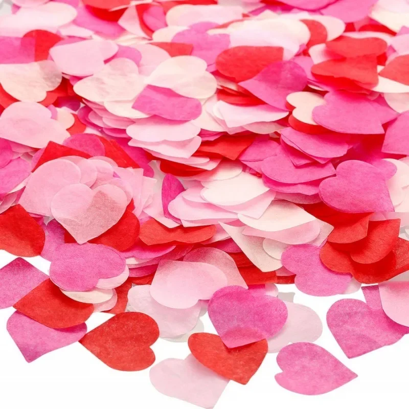 Heart Shape Paper Table Confetti for Wedding Birthday Valentine's Day Party Throwing Supplies Decoration Biodegradable Fireproof