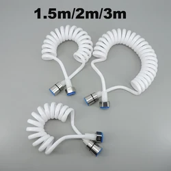 1.5/2/3m bianco 304 testa flessibile soffione doccia a molla tubo flessibile tubo flessibile plastica acqua wc spruzzatore wc linea telefonica bagno B4