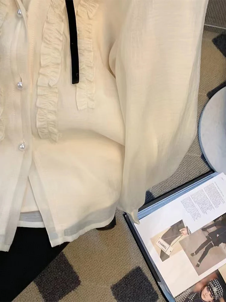 Chemises et chemisiers vintage à manches longues pour femmes, style français esthétique des années 90, chemise de luxe élégante, vêtements d'automne, Y2k, 2000