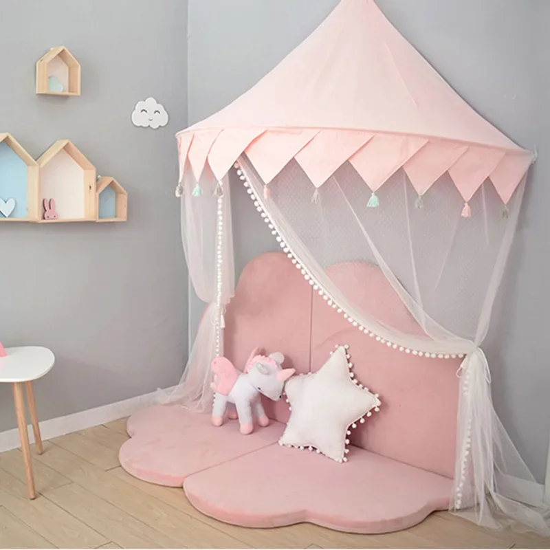 Tiendas tipi para niños, casa de juegos para niños, castillo, tienda plegable de algodón, dosel, cortina para cama, red para cuna de bebé, decoración para habitación de niños y niñas