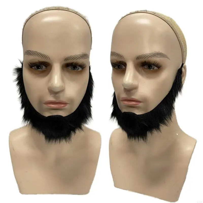 Q39C False Mustache False Beards Old Man Beard False Costume Whiskers Halloween Beard Artificial Beard Party Accessories