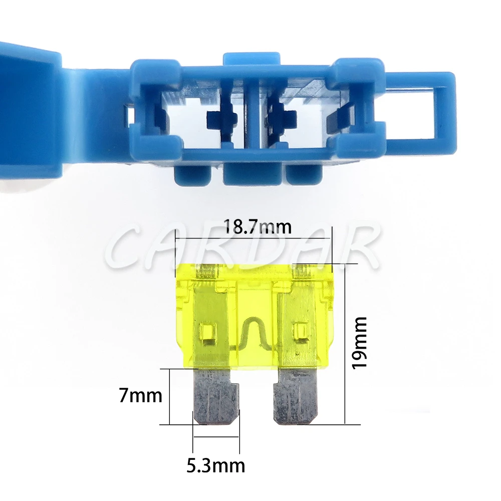 1 Set Blue Middle Blade Fuse Holder with 2pins Terminal AC Assembly BX2017E Car Insurance Socket Jacket Fuse Box