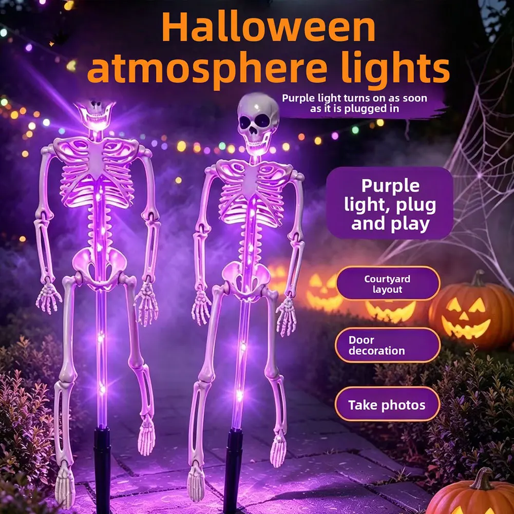 Halloween Solar Skeleton Yard Stake LED Illuminated Spookys Atmosphere Floor Light Garden Decoration Grave Lawn Festival Party - view 3